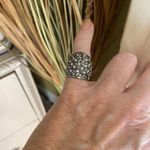 Stainless Steel Weave Ring With Top Grade Crystals Ring Size 6 Silver Photo 5