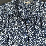 JODIFL Blouse Womens Large Leaf Print Button Up Short Sleeve Flowy Top Photo 3