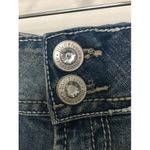 Wallflower Women's Juniors Blue Capri Jeans Zip Button Size 9 Photo 4