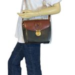 VINTAGE 1990'S BRIZA CLASSIC BROWN AND BLACK VEGAN LEATHER CROSSBODY PURSE Photo 0