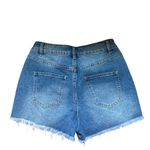 Denim High Rise Shorts Sz 5 Cotton Blend Studded Ripped Frayed Hem Bohemian Blue Photo 4