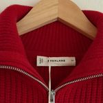 Everlane The Half-Zip Sweater in Luxe Merino in Berry Red, Size X-Small Photo 6