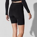 EXPRESS Body Contour Black Ribbed Biker Shorts Photo 0
