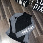 PINK - Victoria's Secret Vs pink Black and Gray Quarter-Zip Pullover Photo 8