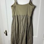 Old Navy Tank Top Cami Midi Poplin Dress Beige Green Size Women's XL Minimalist Photo 1