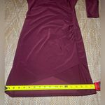 Leith  Women's Maroon Red Ruched Long Sleeve Dress,V Neck,Size S, Great Condition Photo 4