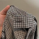 Joie  Plaid 100% Silk Alessandra Black White Straight Leg Dress Pants Size 4 Photo 14