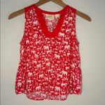 Anthropologie Maeve Red Elephant Safari Top Melange Animal Print Tank Size 2P Photo 1