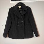 st. john's bay St. John’s Bay Double Breasted Pea Coat Wool Cashmere Blend Grat Large Petite Photo 2