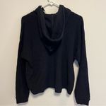 Champion NWT Black Ribbed Athletic Hoodie Cream Accents - L Photo 4