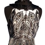 Cache Black Beaded Cut In Sleeve Top Silk Key Hole Front Back Stretch NWT $128 Photo 2