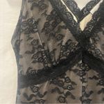 Worthington  Lace Burnout Black Top Womens Medium V Neck Sexy Tank Dark Romantic Photo 1