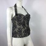 Bebe  Beaded Lace Corset Bustier Top L Photo 15