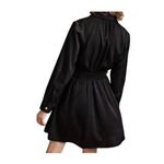 ZARA  Womens Satin Mini Dress Size M Black Long Sleeve Photo 1
