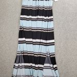 CHAPS  Striped Maxi Dress Womens XL Blue Black Slit Casual Beach‎ New Photo 13