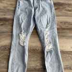 Levi's Levi’s Wedgie Straight Jeans Women’s 27 Light Wash Distressed Ripped Knees Photo 0