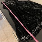 POL  crushed velvet embroidered swing dress, black, mock corset back , sz M Photo 12
