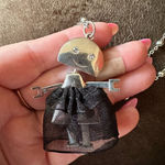 None Claire's Moveable Robot in a Dress Pendant Chain Necklace Photo 0