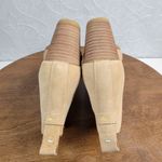 Toms Womens Kelsey Booties 6 Beige Leather Suede Round Toe Slip On Ankle Wedge Photo 9