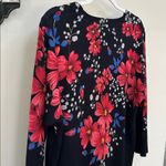 Cathy Daniels  Black Sweater with Red and Blue Floral Design XL Photo 5