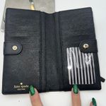 Kate Spade New York Monster Print Canvas Clutch Wallet Beige Black Gold Photo 2