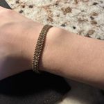 Women’s Gold Tone Rope Chain Clear Rhinestone Tennis Bracelet 7 1/8 Inch Photo 1