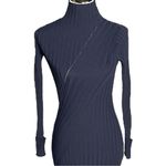 Topshop Ribbed Bodycon Turtleneck Long Sleeve Maxi Dress Navy Blue Size 4-6 Photo 1