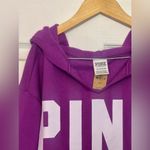 PINK - Victoria's Secret Victoria's Secret Pink Fleece Cropped Cinched Campus Sweatshirt Hoodie NWT Photo 5