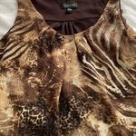 Voir Voir animal print leopard ruffle sleeveless boho fall mini dress, size 14 Brown Photo 2