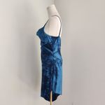 Y2K Hourglass Blue Tie Dye Glitter Cowl Neck Asymmetrical Slip Dress S M Size M Photo 3