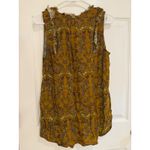 Pleione 🤯4/$15  Floral Tank Top Ruffle Sleeveless Casual Blouse Mustard Yellow M Photo 4