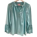 Lilly Pulitzer  100% Silk Elsa Poolside Blue Shirt Photo 1