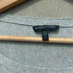 Eileen Fisher  Silver/ Gray Metallic Oversized Short Sleeve Knit Top Size Large Photo 3