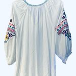 Solitaire  Embroidered floral  Boho peasant Blouse Size Large Photo 3