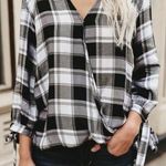 VICI SHE + SKY Plaid Wrap Top Photo 0