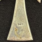 Egyptian Ankh cross in Sterling 925 EUC pendant. Hieroglyphics adorn front Black Photo 3