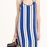 J.Crew  Crepe Beach Coverup Dress in Blue Stripe Photo 0