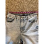 EXPRESS Mom Jeans Super High Rise Size 8 Light Wash Straight Leg Photo 3