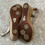 BORN Venetia Panna Cotta Metallic‎ Leather Cork Wedge Platform Sandals Size 6 Photo 11