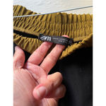 ZARA olive green black white stripe urban elastic waist pants joggers XXL Photo 5