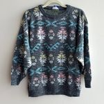 Justin Allen Vintage ‘80s and ‘90s Graphic Crewneck Sweater, Size Small Gray Photo 1