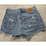 Levi's  501 Cut-Off Shorts Women's 27 Blue Denim Distressed‎ Original Fit Beach Photo 3