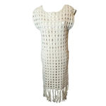 Eleven Six Crochet Midi Dress White Lotus Quiet Luxury Resortwear Tan Photo 11