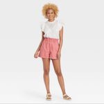 Universal Threads Universal Thread Pink High-Rise Folded Hem Stretch Shorts Photo 2