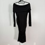 Seraphine sz XS Black Off The Shoulder Long Sleeve Ruched Maternity Dress Photo 5