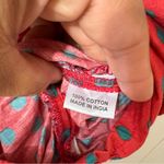 OOTO Red & Teal Polka Dot Ruched Puff Sleeve Dress Size M Size M Photo 4