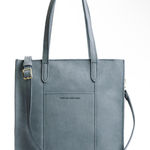 Portland Leather ‘Almost Perfect’ Large Lola Blue Crossbody Tote Gray Photo 0