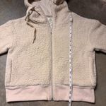 Aerie Offline Coat Womens Small CreamSherpa lined Teddy Bear Hoodie Jacket Multiple Photo 2