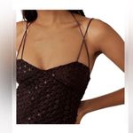 Free People Brown Crochet Asymmetrical Beach Cover Up Dress Boho Resort Small Photo 3