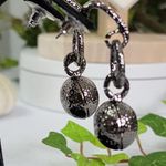 Gunmetal Silver Bird with Crystals Pendant on Chain and Earrings Set Photo 8